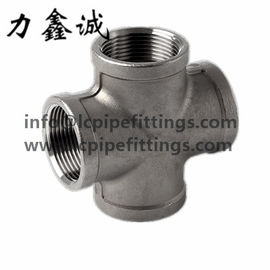 A cruz de aço inoxidável (+B) quatro maneiras conecta o npt que rosqueia os encaixes de tubulação de aço inoxidável da carcaça fêmea de China