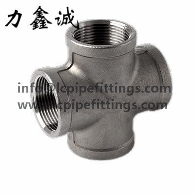 A cruz de aço inoxidável (+B) quatro maneiras conecta o npt que rosqueia os encaixes de tubulação de aço inoxidável da carcaça fêmea de China